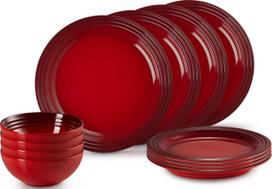 Le Creuset Indų rinkinys pietums Le Creuset vyšninės spalvos 12 komp.