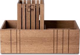 Squarely Darbo stalo organizatorius TableORGANIZER su GrowSMALL savaiminio tręšimo vazonu tamsaus ąžuolo spalvos 2 komp.