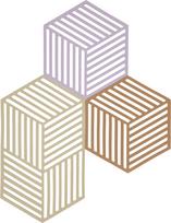 Zone Denmark Padėkliukai karštiems indams Hexagon smėlio rožinės spalvos 3 vnt.