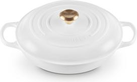 Le Creuset Puodas Gourmet Signature žemas baltos spalvos 30 cm