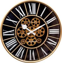 NeXtime Sieninis laikrodis William juodos ir aukso spalvos
