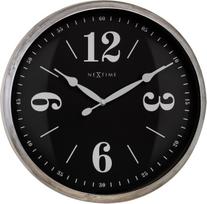 NeXtime Sieninis laikrodis Classic juodos ir sidabrinės spalvos 39 cm