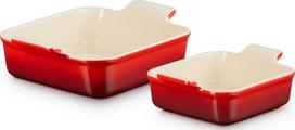 Le Creuset Kepimo formos Heritage kvadratinės formos vyšnių spalvos 2 vnt.