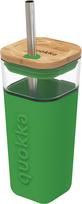 Quokka Puodelis Quokka Liquid Cube Green stiklinis su šiaudeliu 540 ml