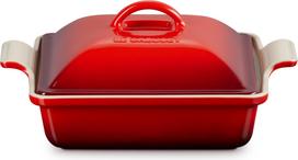 Le Creuset Kepimo forma Heritage kvadratinės formos su dangteliu vyšninės spalvos 23 cm