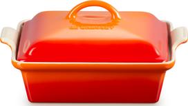 Le Creuset Kepimo forma Heritage kvadratinės formos su dangteliu liepsnojančios oranžinės spalvos 23 cm