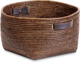 Decor Walther Daiktų saugojimo krepšys Basket apvalios formos iš rotango rudos spalvos