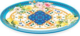 Guzzini Ovali lėkštė Flowers & Lemon mėlynos ir geltonos spalvos 50 cm