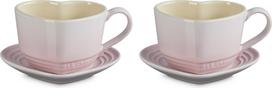 Le Creuset Kavos puodeliai Heart su lėkštutėmis šviesiai rožinės spalvos 220 ml 2 vnt.