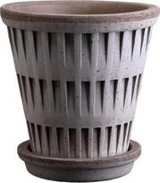 Bergs Potter Gėlių vazonas su lėkštute Pantheon pilkos spalvos 12 cm