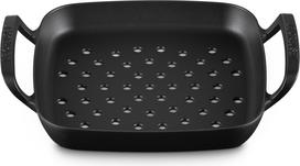 Le Creuset Grilio plokštė BBQ Outdoor kvadratinės formos perforuotas matinės juodos spalvos 30 cm