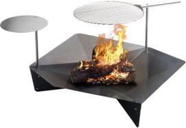 Hoefats Ugniavietė Triple su grotelėmis ir šoniniu staliuku 120 cm 3 komp.