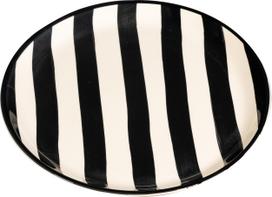 Zafferano Pietų lėkštė Lido Righe su juostelėmis juodos spalvos 28 cm