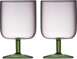 LyngbyGlas Vyno taurės Torino rausvos ir žalios spalvos 300 ml 2 vnt.