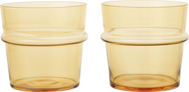 Ferm Living Stiklinės Boya geltonos spalvos 300 ml 2 vnt.