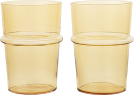 Ferm Living Stiklinės Boya geltonos spalvos 450 ml 2 vnt.