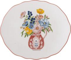 Bloomingville Lėkštė pusryčiams Dorothy baltai raudonos spalvos 20 cm
