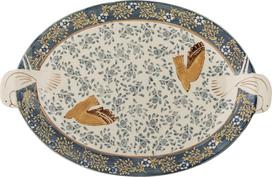 Bloomingville Serviravimo padėklas Hezha mėlynos spalvos 34 x 25 cm