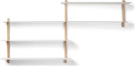 Gejst Sieninė lentyna Nivo B šviesus ąžuolas baltos spalvos 118 cm