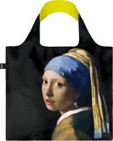 LOQI Maišas LOQI Museum Johannes Vermeer Mergina su perlu prekė perdirbta juodos ir geltonos spalvos
