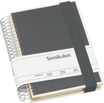 Semikolon Die Kante Mucho užrašų knygelė, spiralinė, A5, tamsiai pilka, 3in1