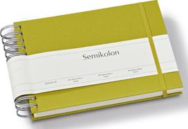 Semikolon Nuotraukų albumas Uni Mini Mucho, matcha žalios spalvos, su baltais lapais