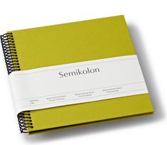 Semikolon Nuotraukų albumas Uni Economy, mažas, matcha žalios spalvos, su juodais lapais