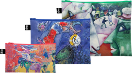 LOQI Perdirbtos medžiagos maišeliai Museum Marc Chagall, 3 vnt.