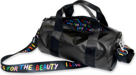 LOQI Krepšys LOQI Weekender Artist Love Life M, metalinis, juodas, perdirbtas
