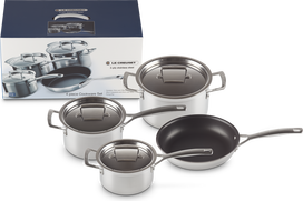 Le Creuset Puodų ir keptuvių rinkinys 3 sluoksnių su dangčiais, 7 dalių