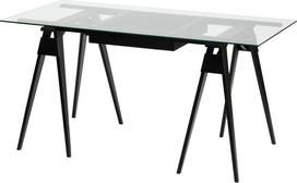 Design House Stockholm Stalas Arco, juodas, su stikliniu stalviršiu