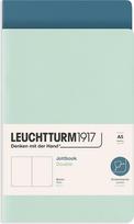 Leuchtturm 1917 Užrašų knygelės Jottbook A5, lygūs lapai, lankstus viršelis, mėtų ir pilkai mėlynos spalvos, 80 g/m², 2 vnt.
