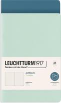 Leuchtturm 1917 Užrašų knygelės taškuotais lapais, lanksčiu viršeliu Jottbook A5, mėtų ir pilkai mėlynos spalvos, 80 g/m², 2 vnt.