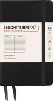 Leuchtturm 1917 Užrašų knygelė Leuchtturm 1917, linijomis, kietu viršeliu, A6, 187 psl., juoda, 80 g/m²