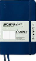 Leuchtturm 1917 Užrašų knygelė taškuota, lankstus viršelis Outlines B6+, 89 puslapiai, tamsiai mėlyna, 150 g/m²