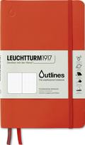 Leuchtturm 1917 Taškuotas užrašų knygelė Outlines B6+, 89 puslapiai, oranžinė, 150 g/m²