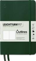 Leuchtturm 1917 Užrašų knygelė taškuota Outlines B6+, lankstus viršelis, 89 puslapiai, žalia, 150 g/m²
