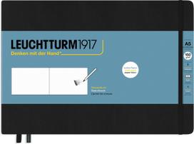 Leuchtturm 1917 Sąsiuvinis Leuchtturm 1917, kietu viršeliu, horizontalus, A5, 112 puslapių, juodas, 150 g/m²