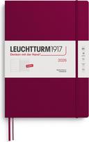 Leuchtturm 1917 Savaitinis planuoklis su linijiniu užrašų knygele kietu viršeliu Leuchtturm 1917 2026 EN A4+, bordo