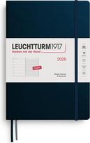 Leuchtturm 1917 Savaitinis planuoklis su linijiniu užrašų knygele Leuchtturm 1917 2026 EN B5, kietu viršeliu, tamsiai turkio spalvos
