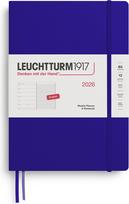 Leuchtturm 1917 Savaitinis planuoklis su linijiniu užrašų knygele Leuchtturm 1917 2026 EN B5, kietu viršeliu, tamsiai mėlynas