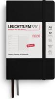 Leuchtturm 1917 Savaitinis planuoklis su linijiniu užrašų knygele Leuchtturm 1917 2026 EN A6, juodas, kietu viršeliu