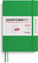 Leuchtturm 1917 Savaitinis planuoklis su linijiniu užrašų knygele minkštais viršeliais Leuchtturm 1917 2026 EN A5, šviesiai žalias