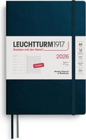 Leuchtturm 1917 Savaitinis planuoklis su linijiniu užrašų knygele minkštais viršeliais Leuchtturm 1917 2026 EN A5, tamsiai turkio spalvos