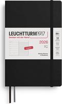 Leuchtturm 1917 Savaitinis planuoklis su linijiniu užrašų knygele minkštais viršeliais Leuchtturm 1917 2026 EN B6+, juodas