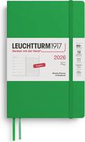 Leuchtturm 1917 Savaitinis planuoklis su linijiniu užrašų knygele Leuchtturm 1917 2026 EN B6+, šviesiai žalias