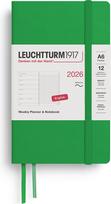Leuchtturm 1917 Savaitinis planuoklis su linijiniu užrašų knygele minkštais viršeliais Leuchtturm 1917 2026 EN A6, šviesiai žalias