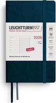 Leuchtturm 1917 Savaitinis planuoklis su linijiniu užrašų knygele minkštais viršeliais Leuchtturm 1917 2026 EN A6, tamsiai turkio spalvos