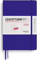 Leuchtturm 1917 Savaitinis planuoklis su taškuotu užrašų knygele kietu viršeliu Leuchtturm 1917 2026 EN A5, tamsiai mėlynas