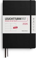 Leuchtturm 1917 Savaitinis planuoklis Leuchtturm 1917 2026 EN A5, juodas, kietu viršeliu